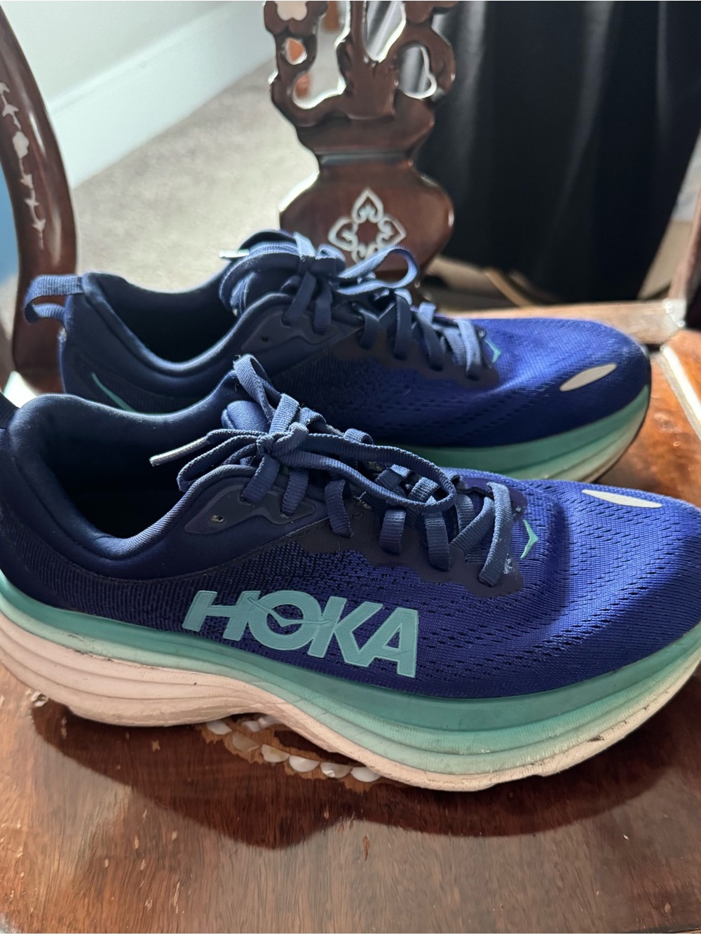 Hoka Women's Athletic Shoes in Navy and Teal